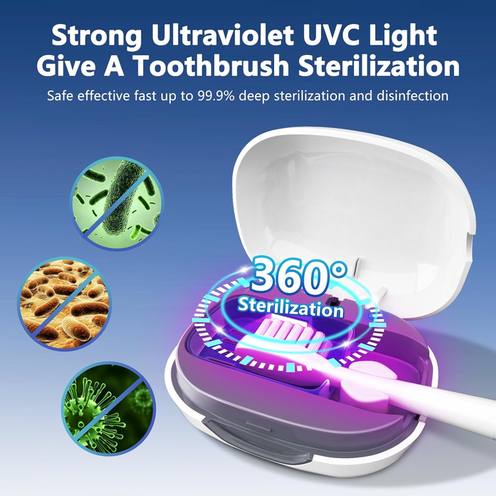 FDA Approved Portable Mini UVC Kids Sterlizer Electric Toothbrush Holder with UV Disinfectant Classic Kids Toothbrush Disinfectant