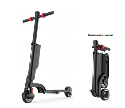 250W Backpack Electric Scooter w/Two 5.5' Wheels & The Smallest Folded Size/ Removable Battery