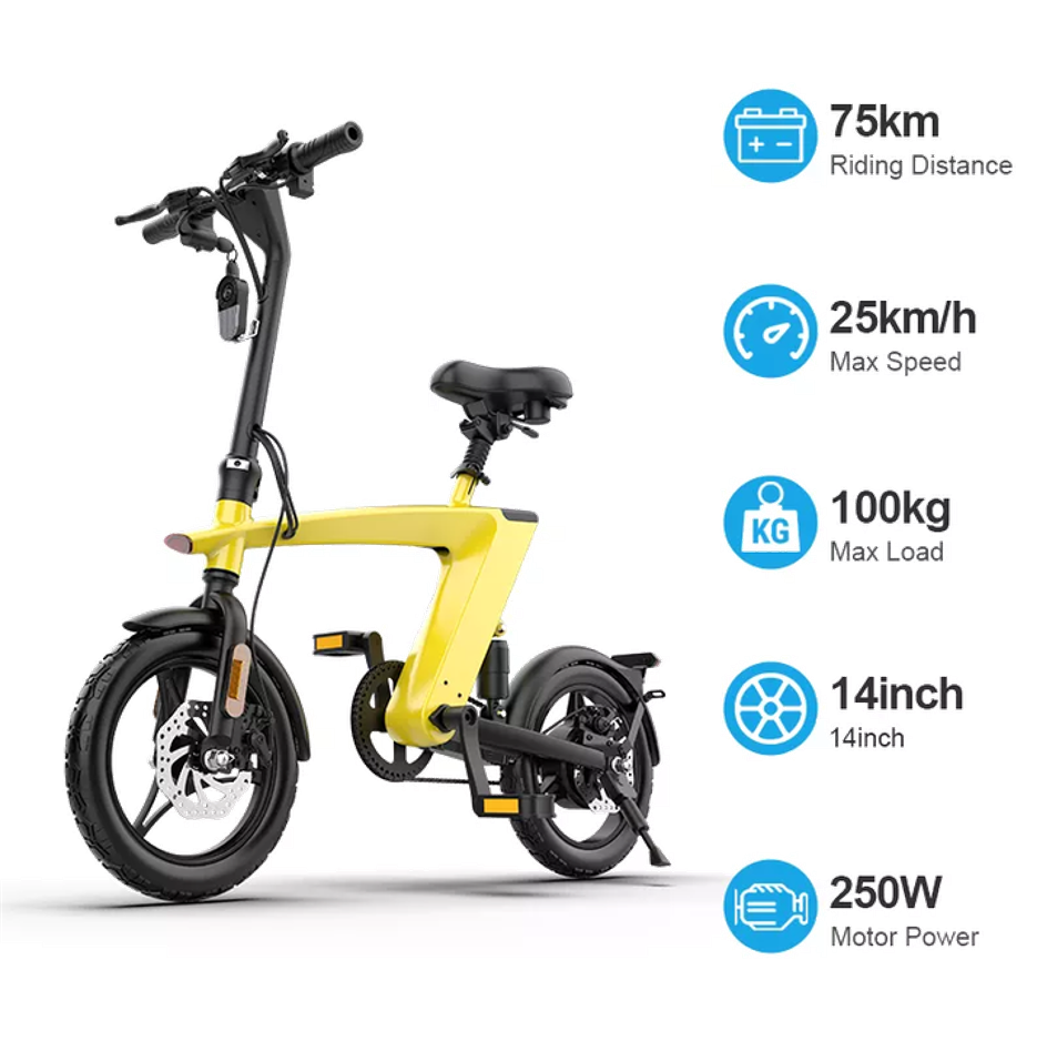 250W Strong Full Suspension Folding Electric City Electric Bike Black Fast Adult Electric Bike