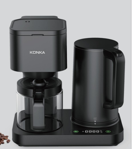 Coffee Maker & Electric Kettle, LED HD Display of Temp,Time & Functions