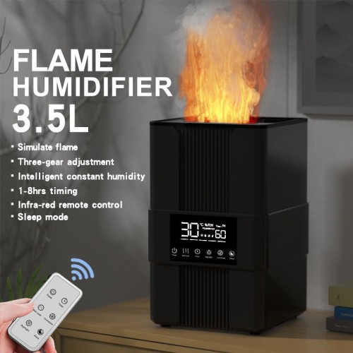 Humidifier with Fire Flame Effect For Home, Office, Spa & Gym. Upgraded Scent Diffuser For Essential Oils