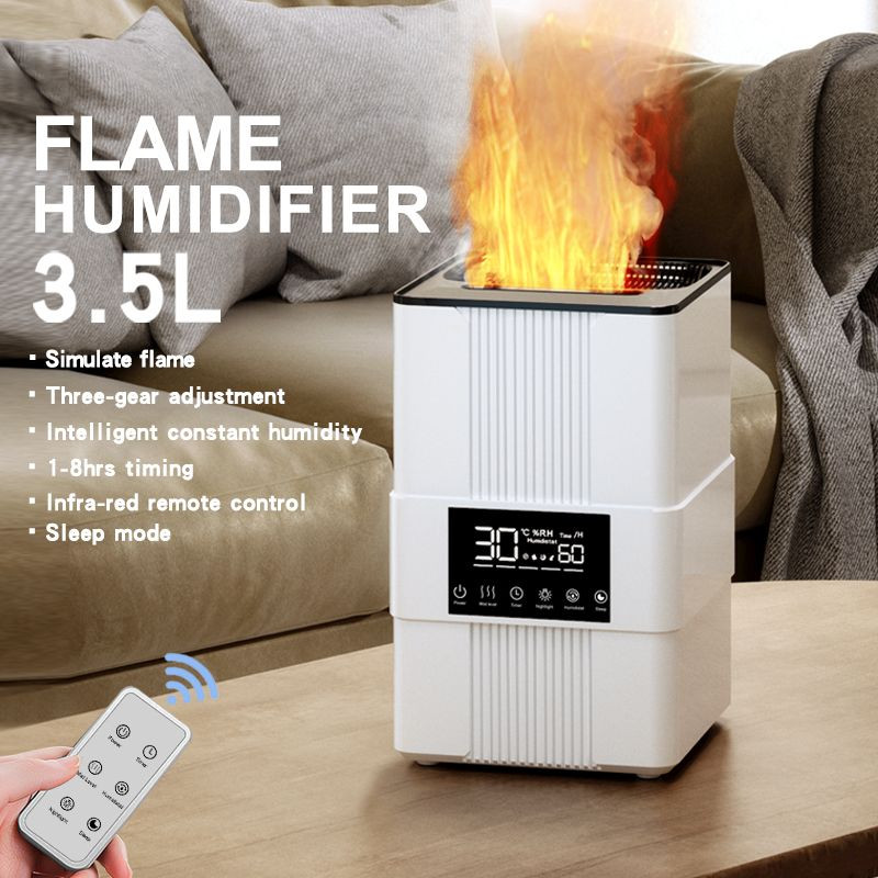 Portable Air Diffuser Humidifier with Fire Flame Effect For Home,Office,Spa & Gym